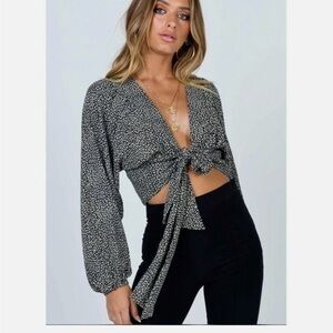 Princess Polly NEW MOOD TOP BLACK